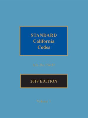 cover image of Standard California Codes: 6-in-2